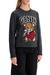 Ganni graphic bear knit pullover swe