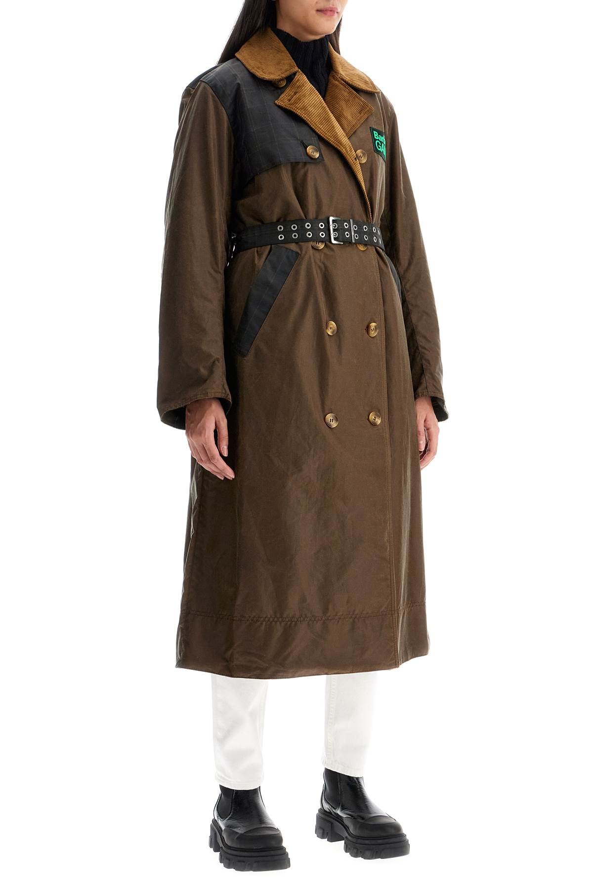 Barbour x Ganni waxed cotton trench coat