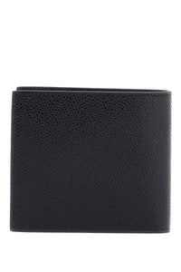 Thom Browne compact black pebble grain leather wallet with fold closure