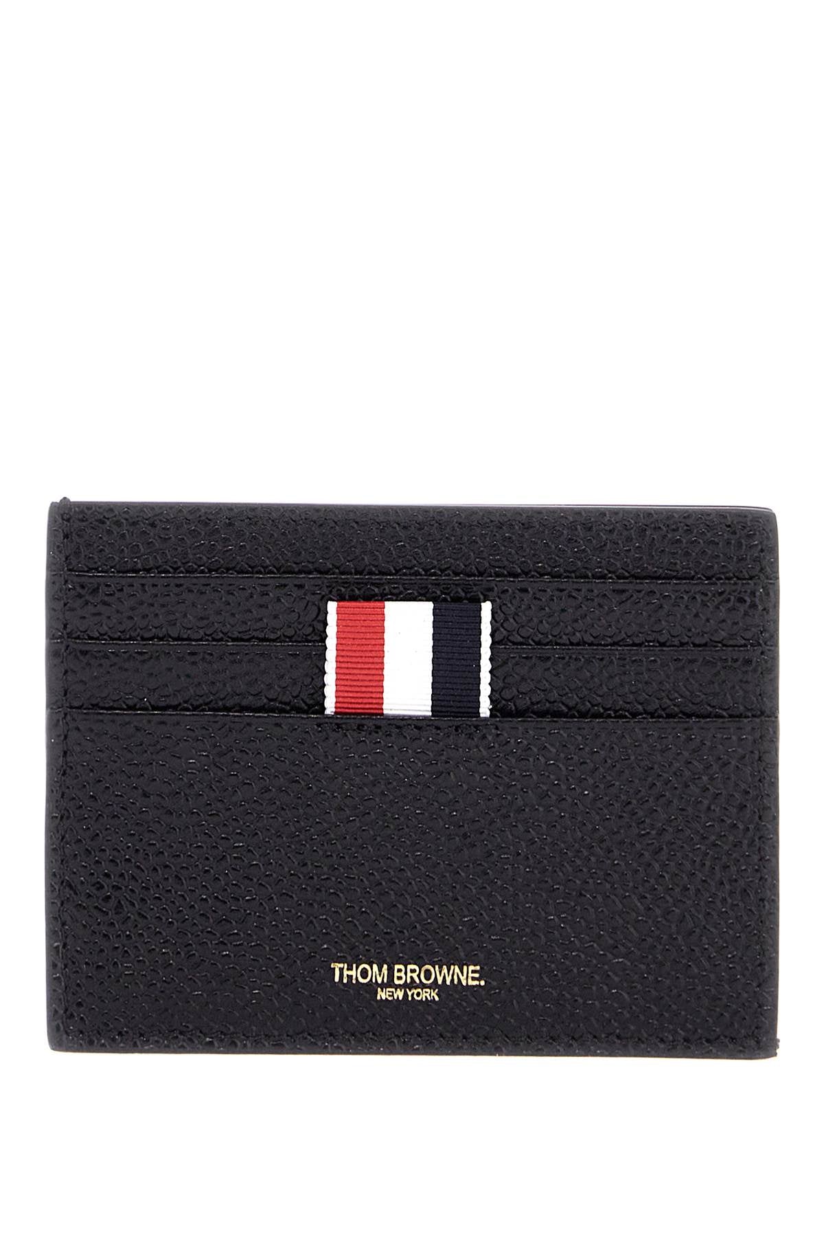 Thom Browne black calfskin credit card holder with note compartment for men