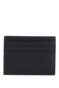 Thom Browne black calfskin credit card holder with note compartment for men