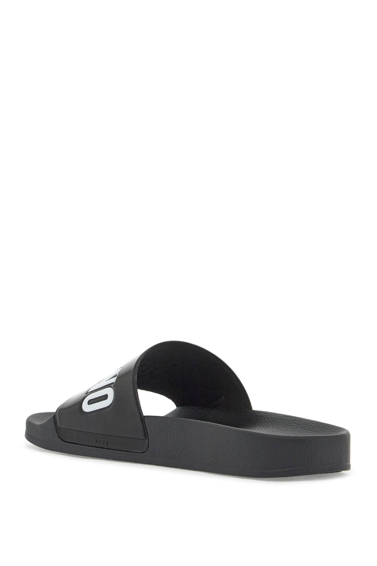 Moschino rubber slides with logo branding