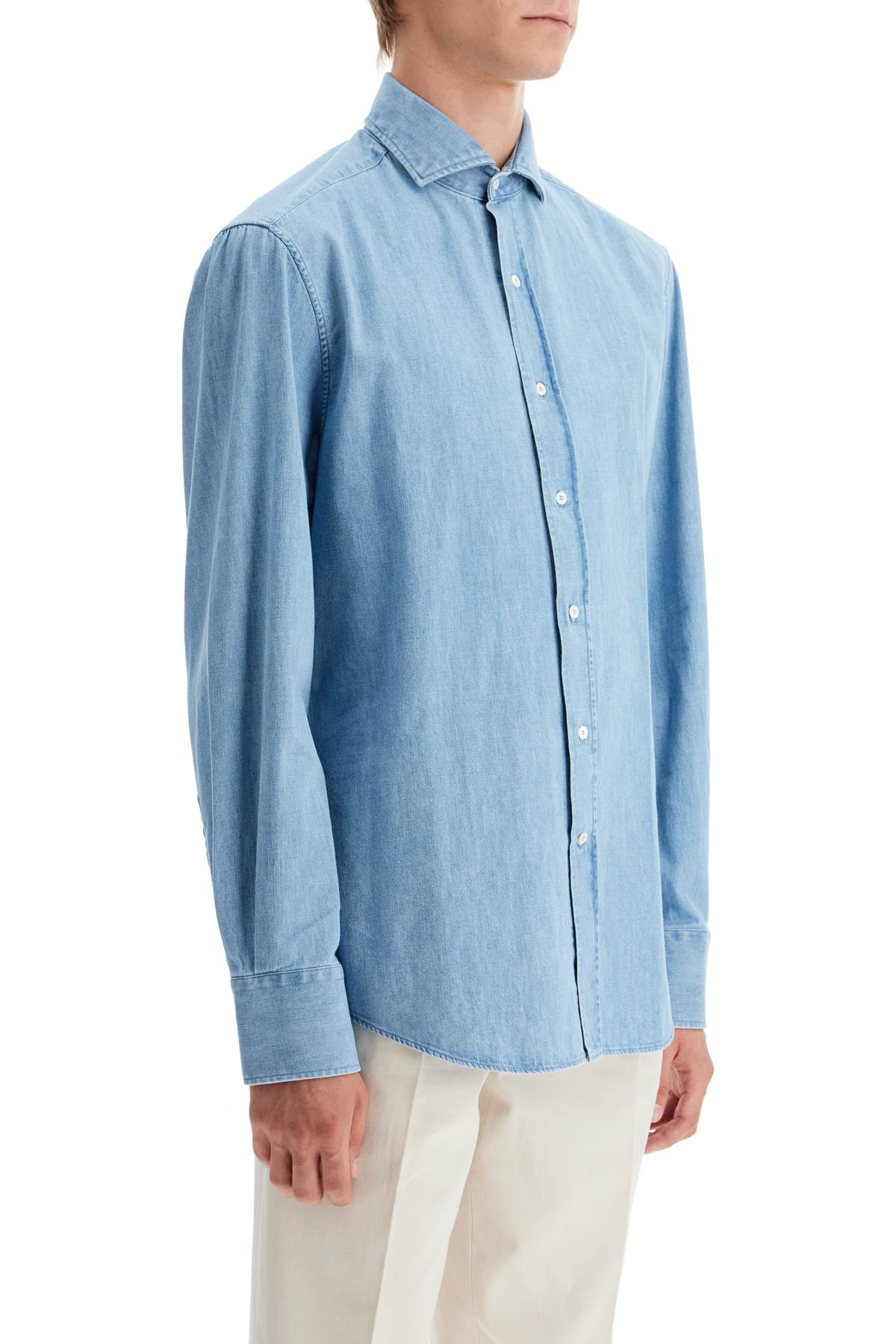 Brunello Cucinelli lightweight slim fit denim shirt