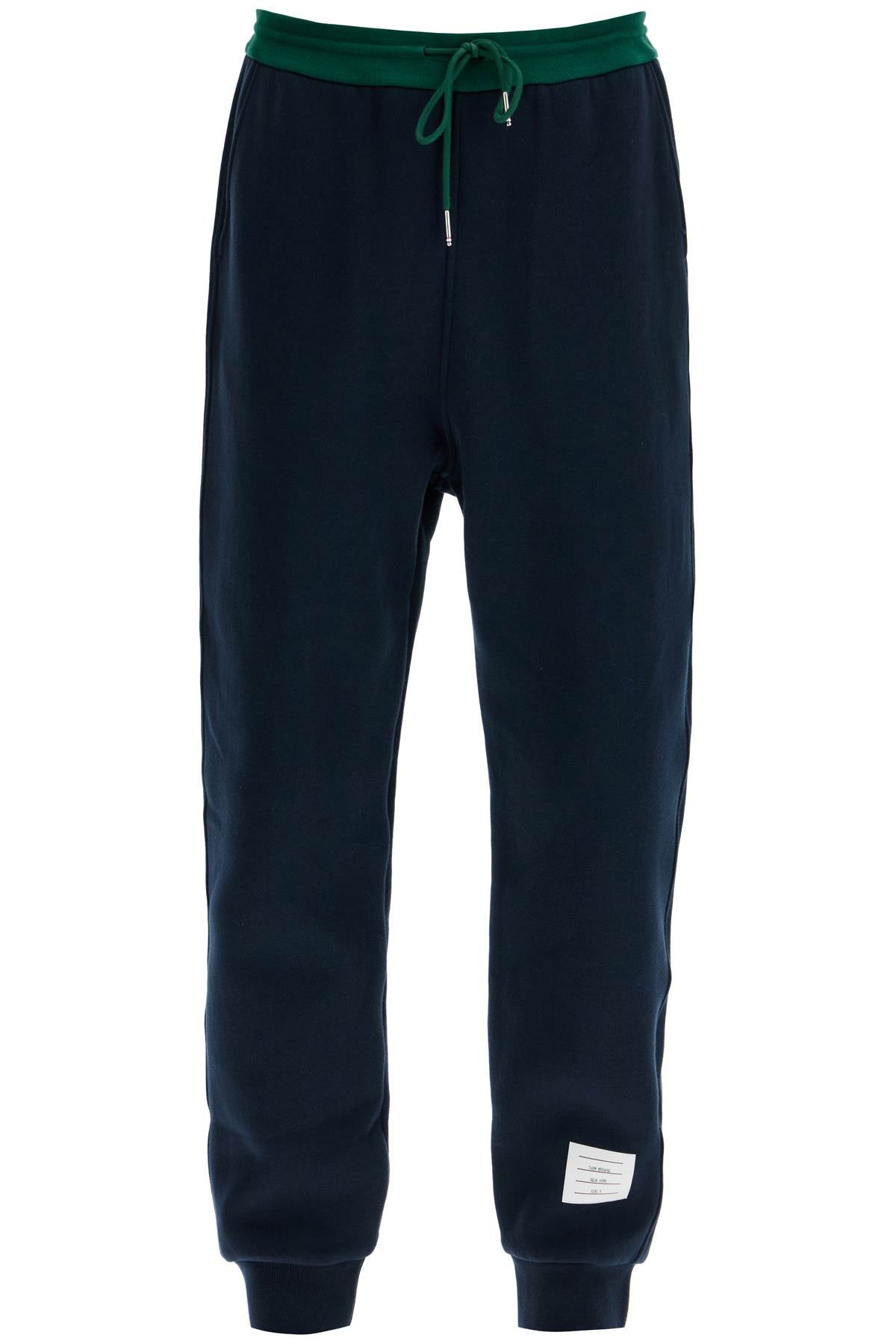 Thom Browne color block fleece joggers for men