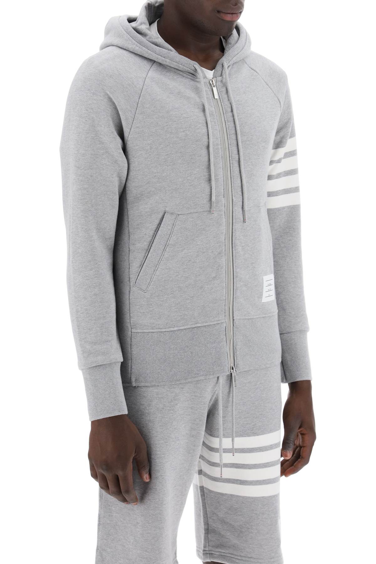 Thom Browne 4-bar zip-up hoodie