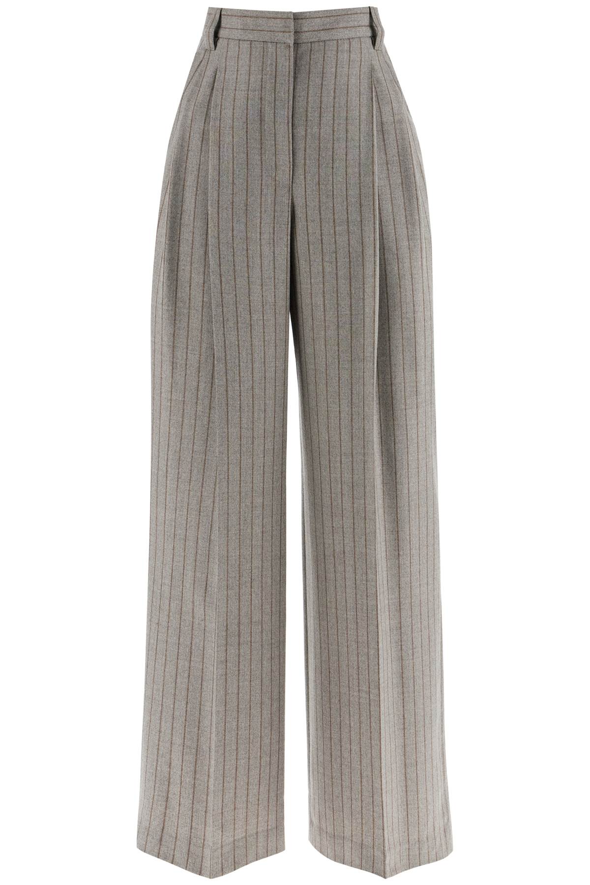 Brunello Cucinelli wide virgin wool pinstripe trousers