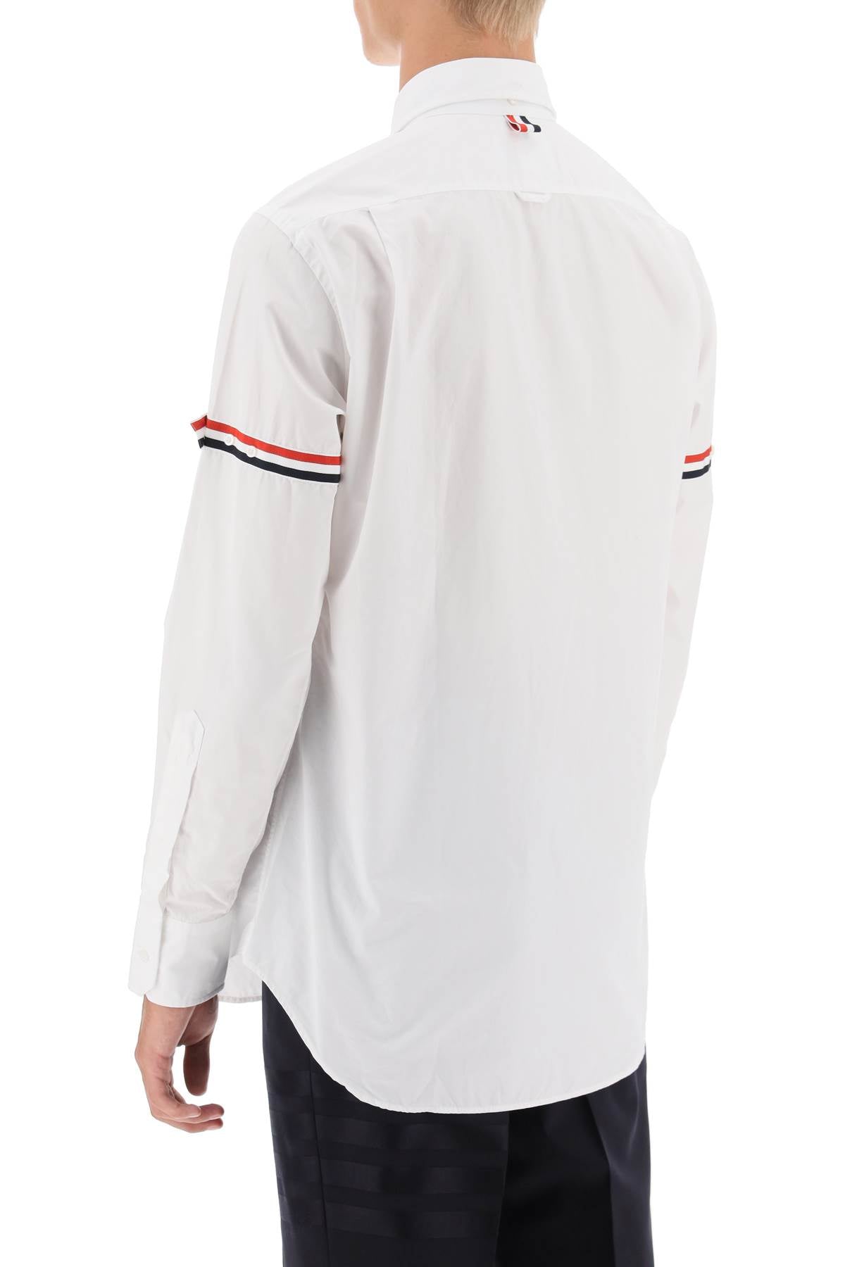 Thom Browne oxford button-down shirt with rwb armbands