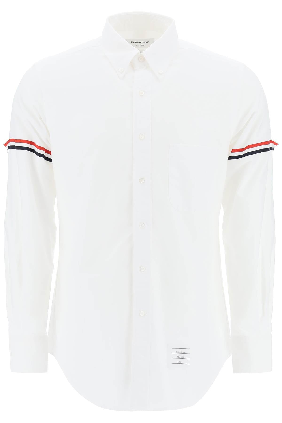 Thom Browne oxford button-down shirt with rwb armbands