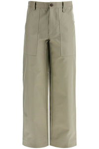 Maison Kitsune gray cotton wide leg work pants