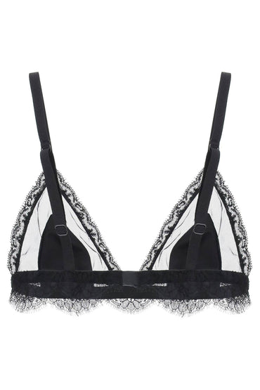 Dolce & Gabbana triangle satin and lace bra