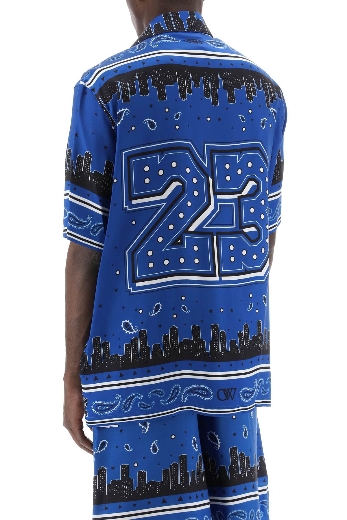 Off-White skyline paisley bowling shirt with pattern