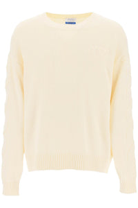 Off-White sweater with embossed diagonal motif