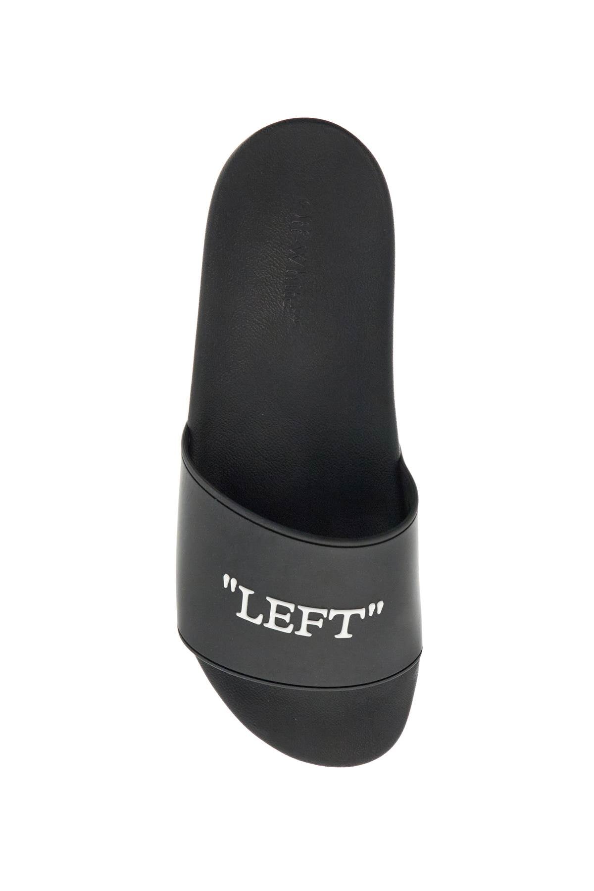 Off-White rubber slides for left and right