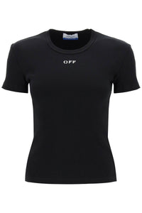 Off White Off-White ribbed t-shirt with off embroidery