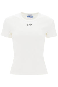 Off-White ribbed t-shirt with off embroidery