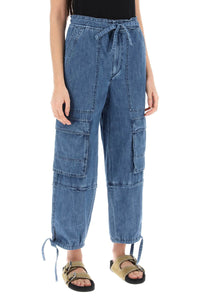 Isabel Marant Etoile ivy cargo pants in washed effect canvas fabric