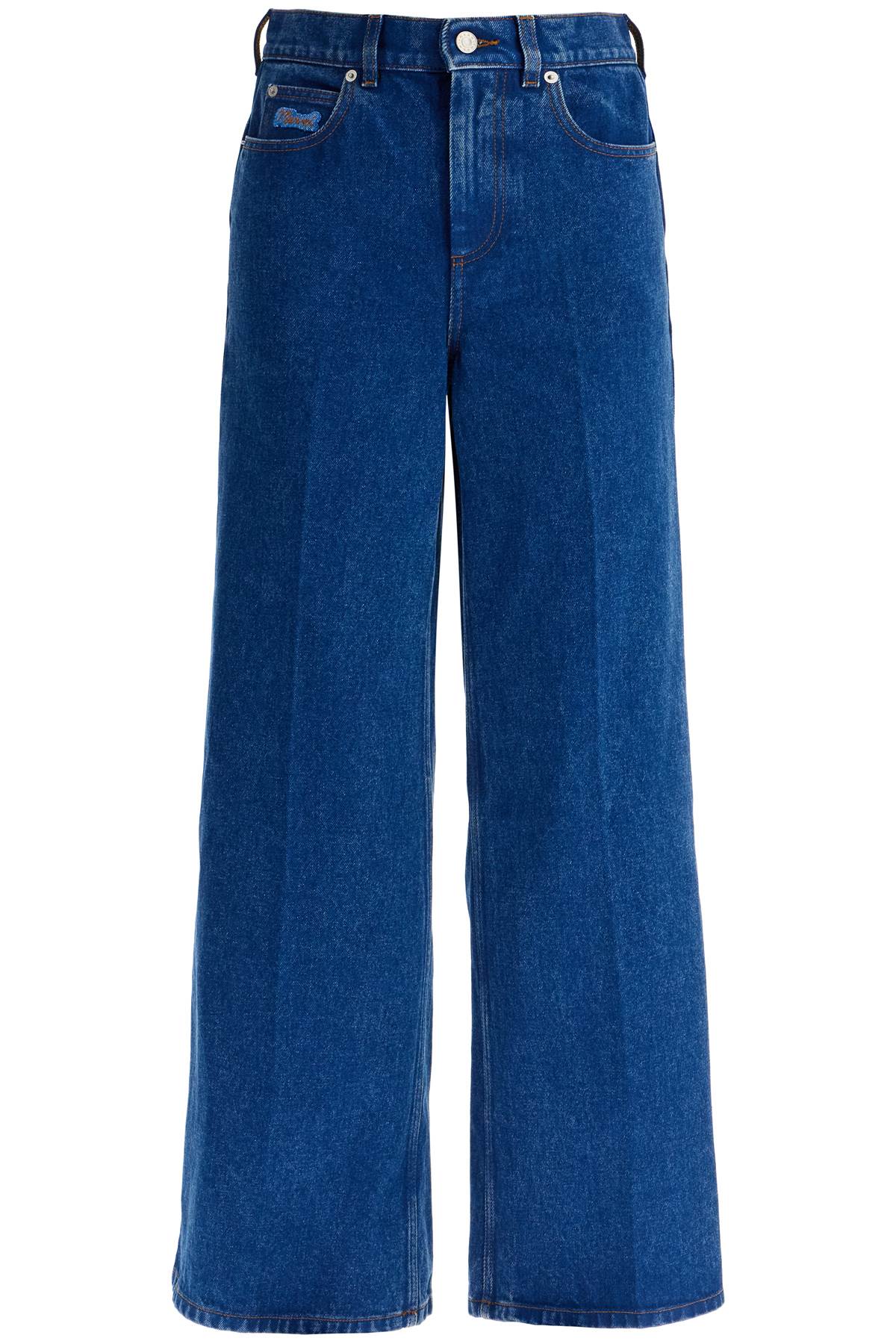 Marni wide flared leg jeans with a