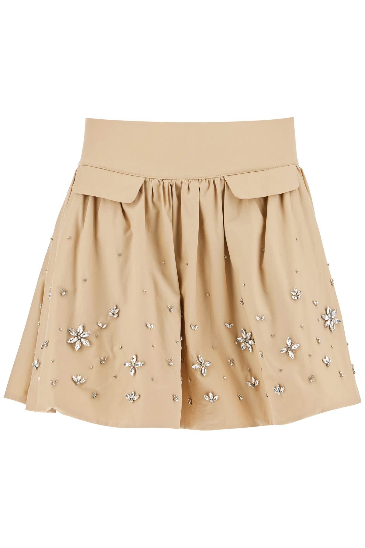 Self-Portrait Self Portrait 'poplin mini skirt with crystal