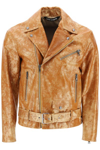 Palm Angels pa city biker jacket in laminated leather