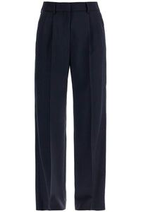 Blaze Milano navy blue virgin wool and mohair high-waisted pants