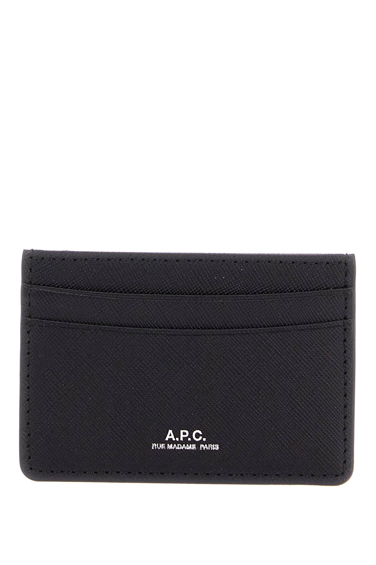 A.P.C. minimalist black calfskin credit card holder