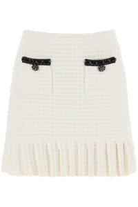 Self Portrait knitted mini skirt with sequins