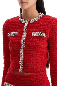 Self-Portrait Self Portrait short cardigan with crystals