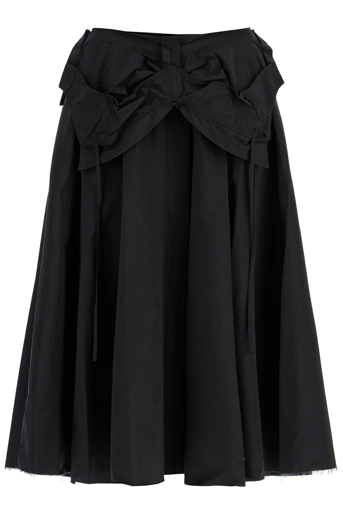 Maison Margiela black pleated midi skirt in polyamide