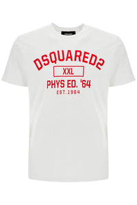 Dsquared2 white cotton t-shirt with phys ed. '64 logo