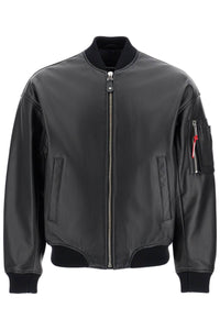 Dsquared2 men's black leather bomber