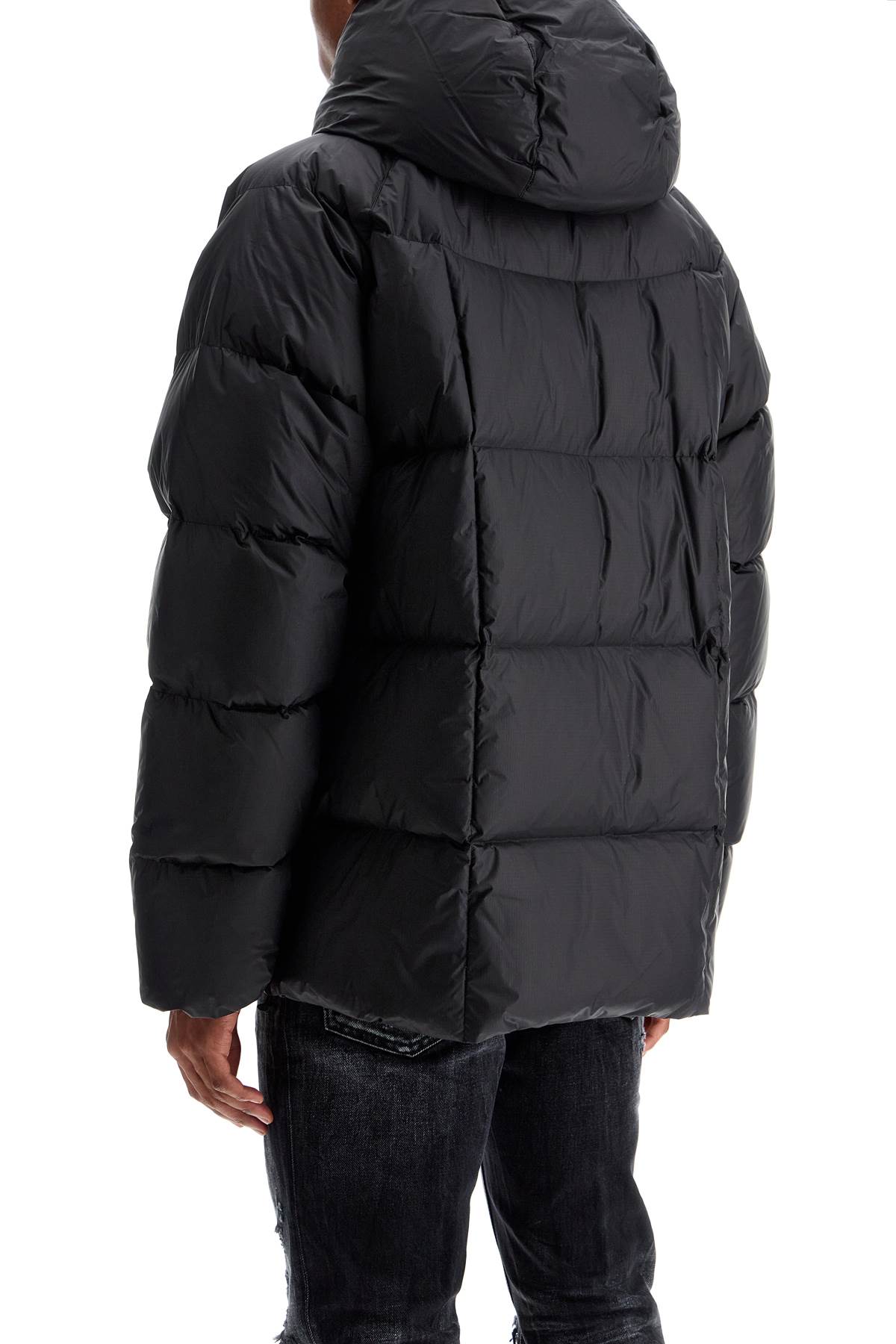 Dsquared2 black 3d padded nylon jacket with hood