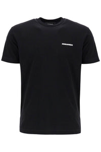 Dsquared2 black cotton t-shirt with embroidered logo