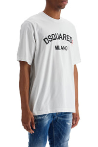 Dsquared2 men's white cotton t-shirt with logo