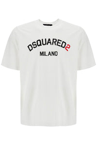 Dsquared2 men's white cotton t-shirt with logo