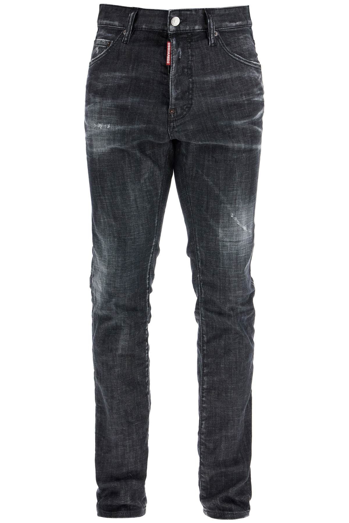 Dsquared2 cool guy black cotton jeans with faded effect