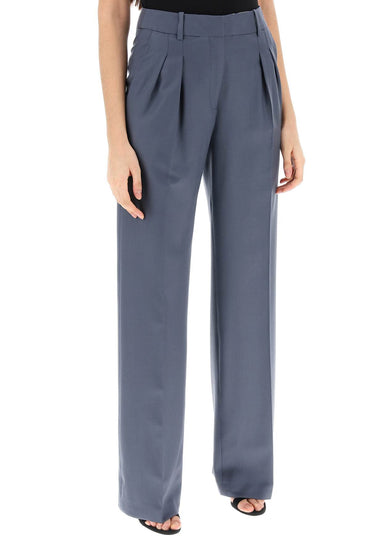 Loulou Studio sbiru double pleat trousers