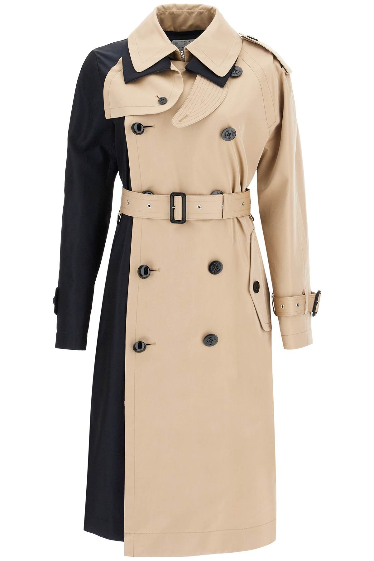 Sacai 'color block gabardine trench