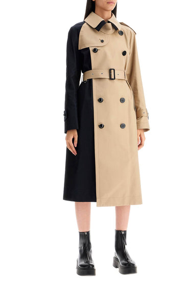 Sacai 'color block gabardine trench