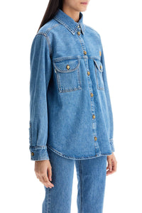 Blaze Milano blue denim shirt in cotton with high collar