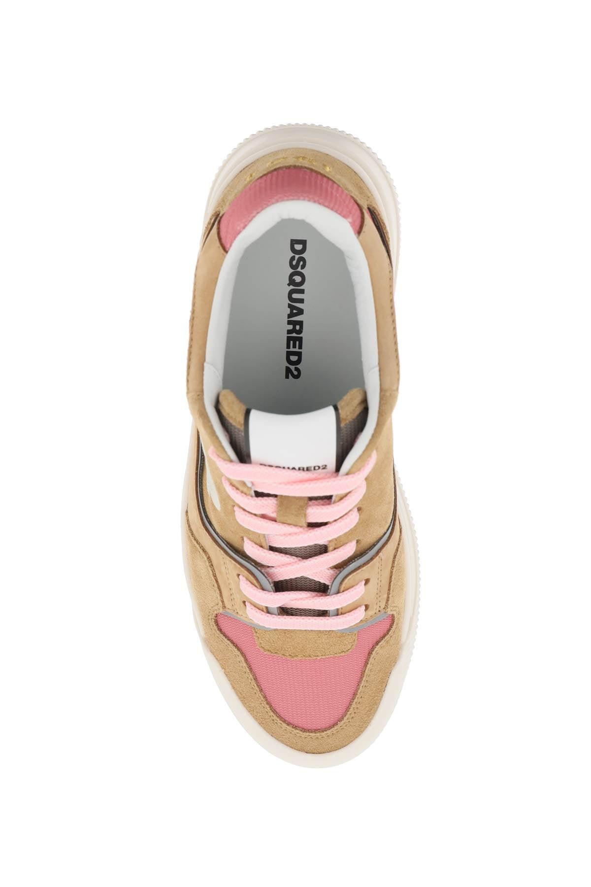 Dsquared2 suede new jersey sneakers in leather