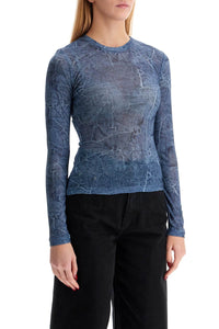 Ganni long-sleeved denim effect top for