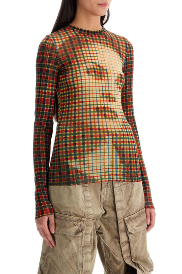 JEAN PAUL GAULTIER mesh tartan face top with unique