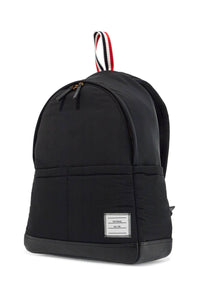 Thom Browne black multipocket backpack in polyester and leather with adjustable straps