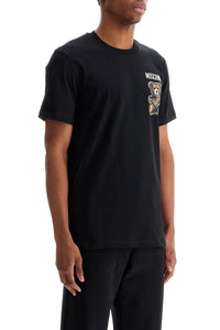 Moschino black cotton t-shirt with bear print