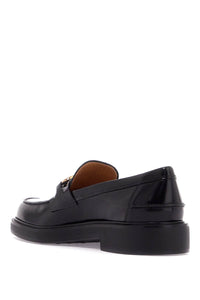 Tod'S metal logo loafers with metal detailing