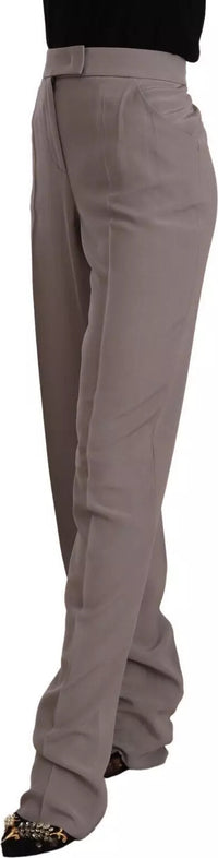 Armani Brown High Waist Silk Tapered Long Pants