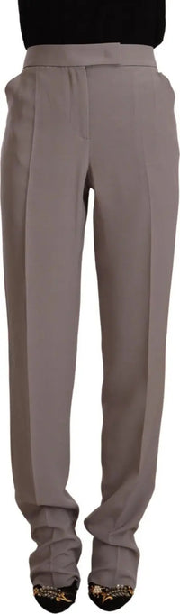 Armani Brown High Waist Silk Tapered Long Pants